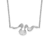 Sterling Silver Satin and Diamond-Cut Wave Necklace 