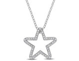 1/5 Carat (ctw) Diamond Star Charm Pendant Necklace in Sterling Silver with Chain