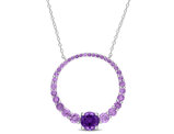 3.00 Carat (ctw) African Amethyst Circle of Life Pendant Necklace in Sterling Silver with Chain