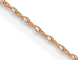 14K Rose Pink Gold Carded Cable Rope .6mm Chain 20 Inches 