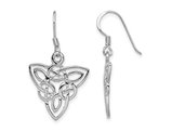 Sterling Silver Polished Celtic Knot Dangle Earrings