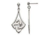 Stainless Steel Polished Celtic Post Dangle Earrings