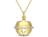 Lock Charm Pendant Necklace in Yellow Plated Sterling Silver with Chain