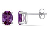 3.30 Carat (ctw) Lab-Created Alexandrite Solitaire Earrings in 14K White Gold