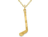 10K Yellow Gold Hockey Stick Pendant Necklace with Chain