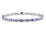 4.40 Carat (ctw) Tanzanite & White Topaz Bracelet in Sterling Silver 