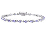 4.30 Carat (ctw) Tanzanite X-Link Bracelet in Sterling Silver 