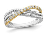 1/4 Carat (ctw) Lab-Grown Diamond Twist Ring in 14K White Gold