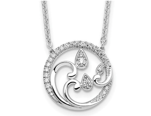 1/4 Carat (ctw H-I, I1-I2) Lab-Grown Diamond Fashion Necklace in 14K White Gold with Chain