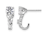 1.00 Carat (ctw) Lab-Grown Diamond J-Hoop Earrings in 14K White Gold