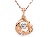 1/5 Carat (ctw H-I, I1-I2) Lab-Grown Diamond Solitaire Pendant Necklace in 14K Rose Gold with Chain