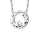 1/5 Carat (ctw H-I, I1-I2) Lab-Grown Diamond Swirl Pendant in 14K White Gold with Chain