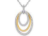 1/4 Carat (ctw) Lab-Grown Diamond Circle Pendant Necklace Pendant in 14K White Gold with Chain