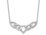 14K White Gold Teardrop Necklace with Lab-Grown Diamonds 1/2 Carat (ctw) 