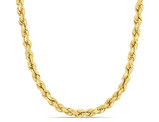 24 Inch Rope Chain Necklace in 14k Yellow Gold 
