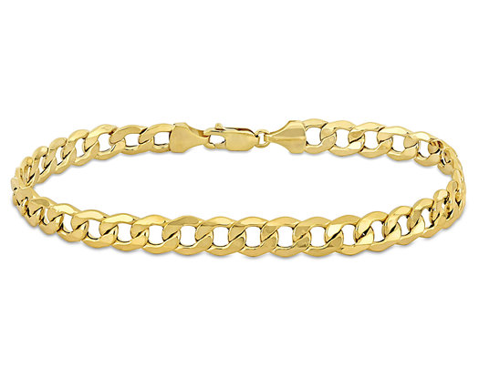 Men's Curb Link Chain Bracelet in 10k Yellow Gold 