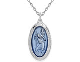 Sterling Silver Saint Christopher Protection Medal Pendant Necklace with Chain