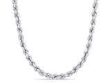 18 Inch Rope Chain Necklace in Sterling Silver (5mm)