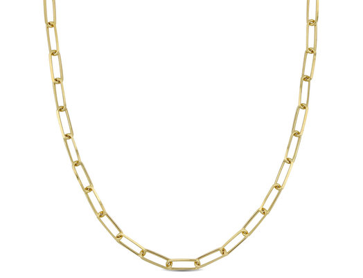 Diamond-Cut Paperclip Chain Necklace in 18K Yellow Gold Plated Sterling Silver (18 Inches)