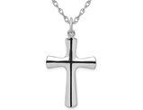 Sterling Silver Polished Cross Pendant Necklace with Chain