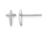 14K White Gold Polished Cross Post Earrings