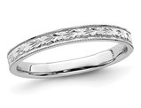 14K White Gold Polished Floral Band Ring