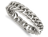 Mens Stainless Steel Heavy Curb Link Bracelet (8.25 Inches)