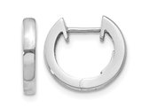 14K White Gold Polished Huggie Hoop Earrings 1/2 Inch (3.00 mm)