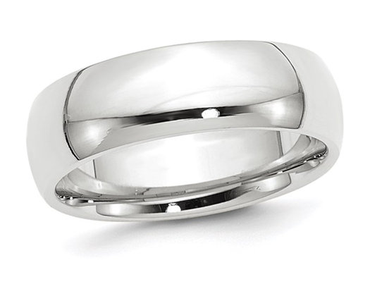 Men's 10K White Gold 7mm Polished Wedding Band Ring