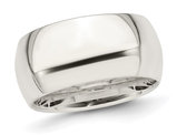 Men's Sterling Silver 10mm Comfort Fit Wedding Band Ring