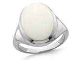 White Agate Ring in Polished Sterling Silver