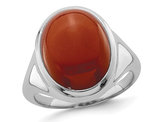 Red Agate Ring in Polished Sterling Silver