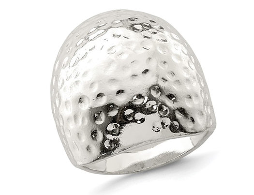 Sterling Silver Textured Dome Ring