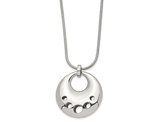 Stainless Steel Polished Circle Cut-out Necklace (24 Inches)