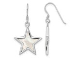 Mother of Pearl Star Dangle Earrings in Sterling Silver
