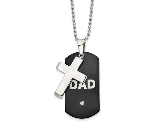 Dad Dog Tag Necklace,black Dads Matter,black Stainless Steel Birthday Gift