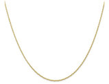 18 inches 10K Yellow Gold Carded Cable Rope Chain 0.70mm