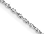 10K White Gold Carded Cable Rope Chain 0.70mm - 18 inches 