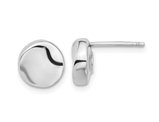 14K White Gold Polished Button Post Earrings