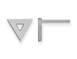 14K White Gold Polished Triangle Post Earrings
