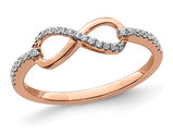 1/7 Carat (ctw) Diamond Infinity Ring in 10K Pink Gold