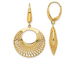 14K Yellow Gold Polished Dangle Circle Earrings