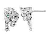 Sterling Silver Cheetah Earrings with Cubic Zirconias