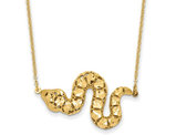 14K Yellow Gold Snake Charm Necklace Pendant with Chain