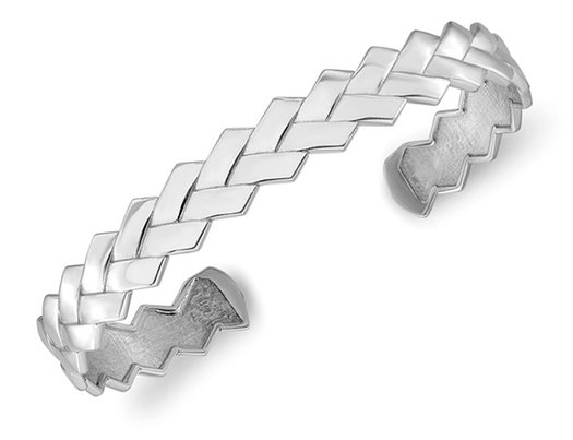 Sterling Silver Cuff Bangle Bracelet (7.75 Inches) 