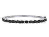 9.00 Carat (ctw) Oval-Cut Black Sapphire Bracelet Bangle in Sterling Silver  (7.50 Inches)