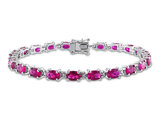 16.50 Carat (ctw) Lab-Created Ruby Bracelet in Sterling Silver (7 Inches)