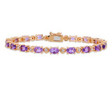 7.00 Carat (ctw) Amethyst Tennis Bracelet in Rose Plated Sterling Silver