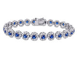 11.25 Carat (ctw) Lab-Created Blue and White Sapphire Bracelet in Sterling Silver (7  Inches)