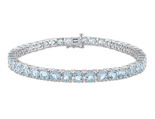 18.5 Carat (ctw) Blue Topaz Tennis Bracelet in Sterling Silver (7.25 inches)
